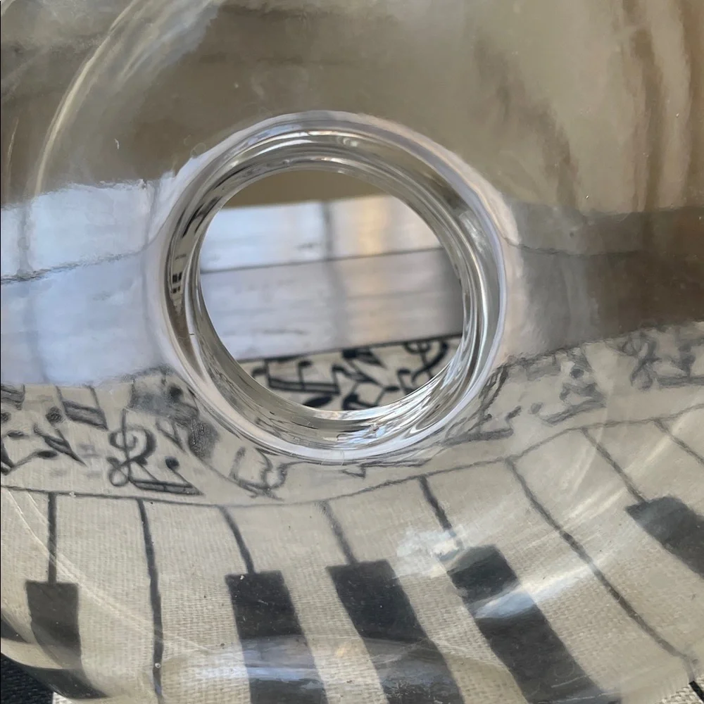 Crate&Barrel Clear Muurla or Slanted Clear Glass Donut Medium Vase